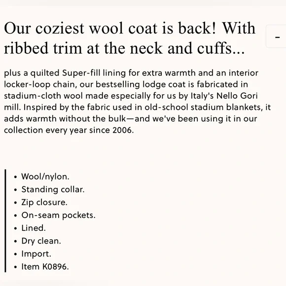JCrew Lodge Coat in Italian Stadium-Cloth Wool Black sz 12 - Picture 5 of 8